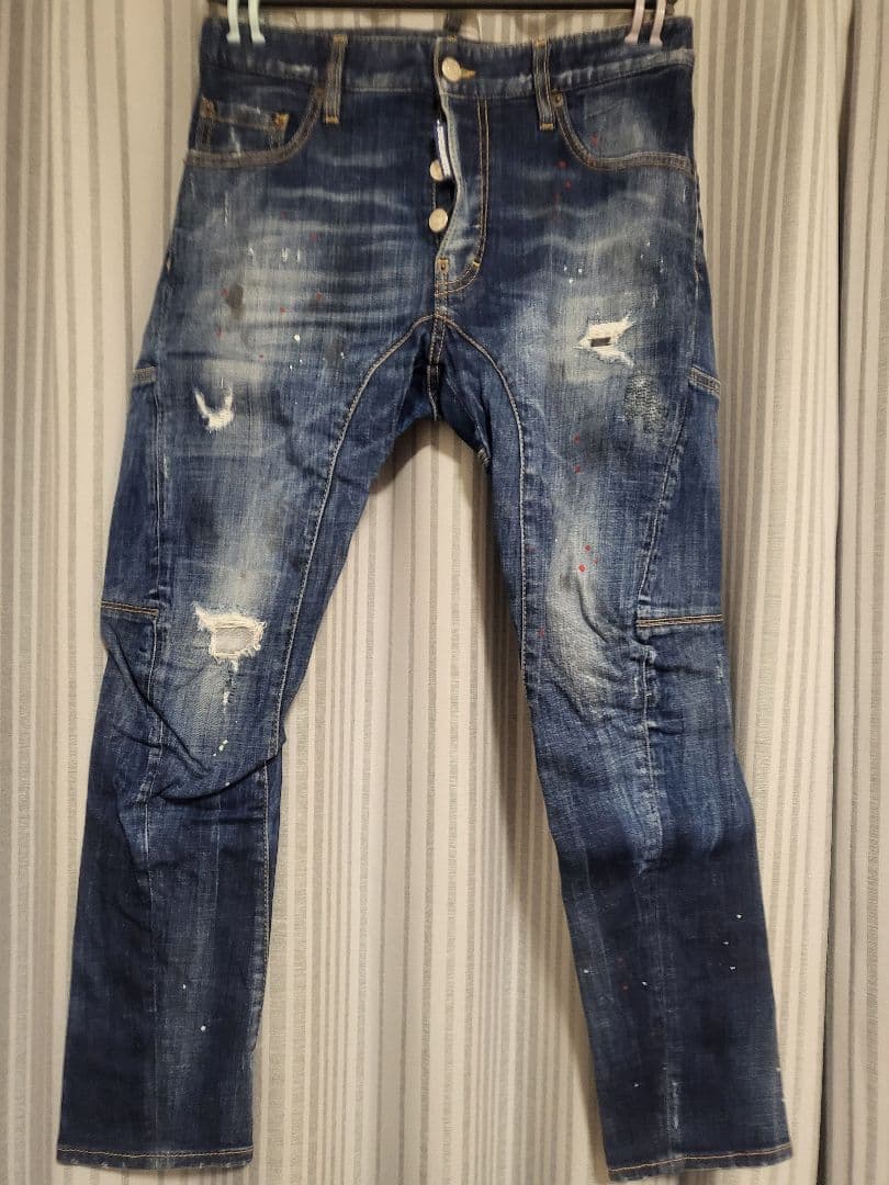 DSQUARED2 ディースクエアード　タイディバイカー　デニム DSQUARED2 (ディースクエアード) ダメージ ボタンフライ タイディ
