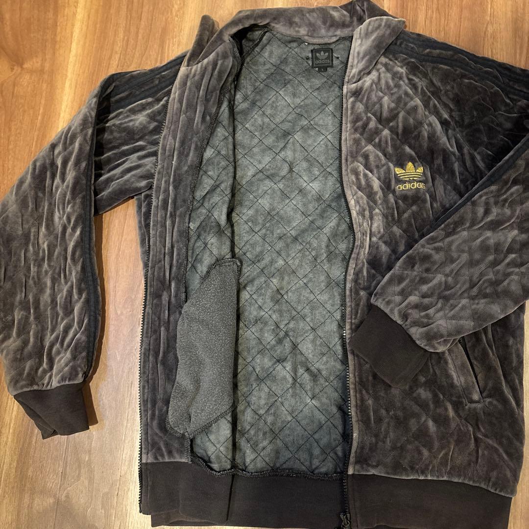 00s アディダス 万国旗 トラックジャケット ベロア キルティング
