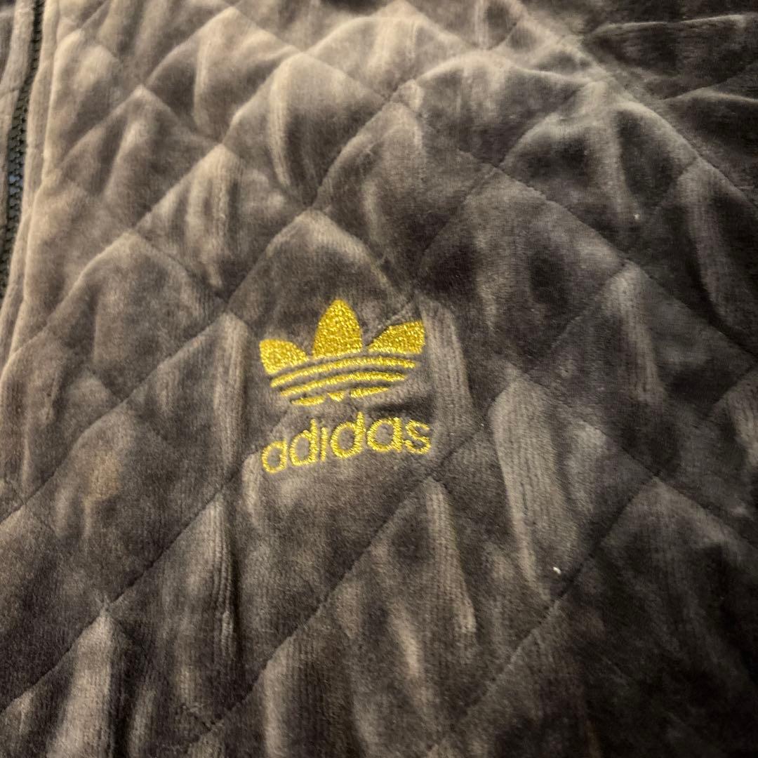 00s アディダス 万国旗 トラックジャケット ベロア キルティング