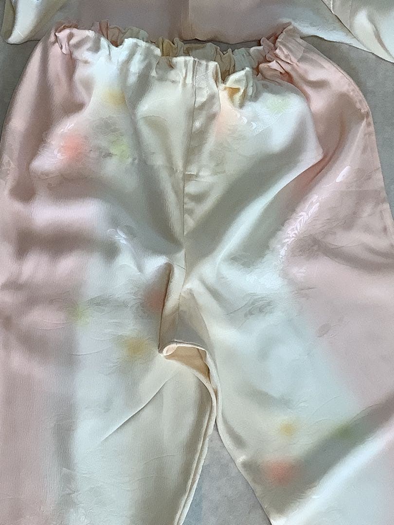 長襦袢反物から仕立てたシルクパジャマ ㉑