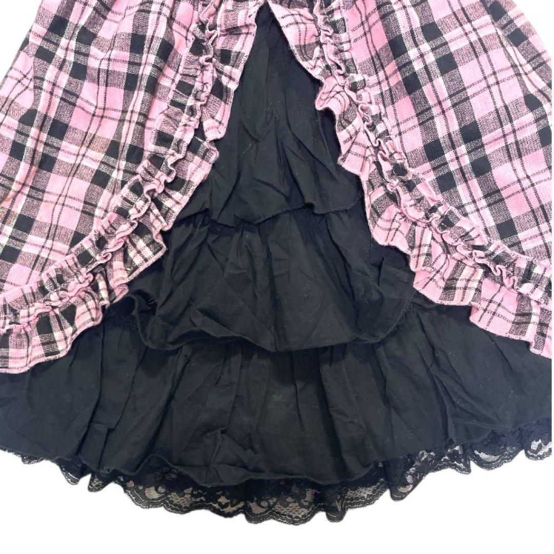 レア/廃盤】TRALALA Y2K 姫ギャル ピンクチェック フリルワンピース