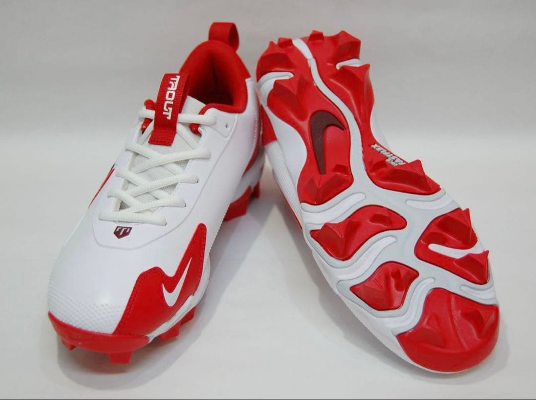 野球 Nike スパイクシューズ 白/赤 - メルカリ