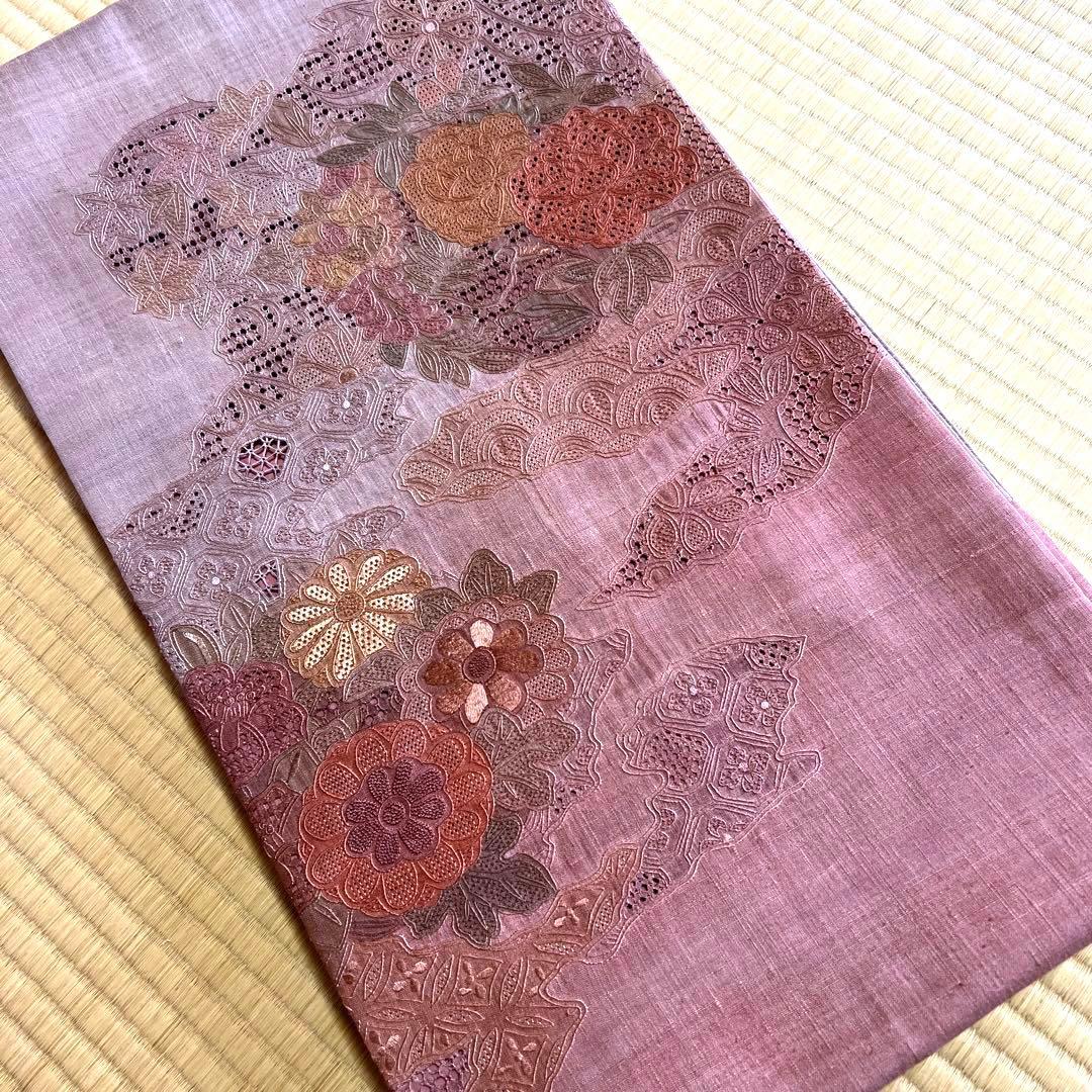 真綿紬　蘇州汕頭刺繍　超豪華　袋帯 真綿紬 蘇州汕頭刺繍 超豪華 袋帯 - メルカリ