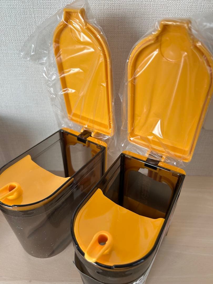 昭和レトロ キュービック 調味料入れ レトロポップ 箱付 未使用品 イエロー