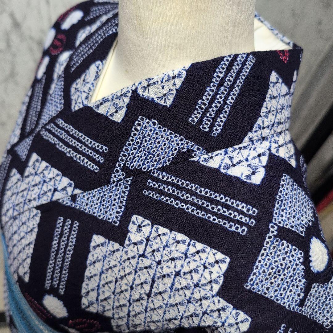 濱文子様ご購入高級有松絞り　肩当て居敷き当て付き　一部しつけ糸有り美品 濱文子様ご購入高級有松絞り 肩当て居敷き当て付き 一部しつけ糸有り美