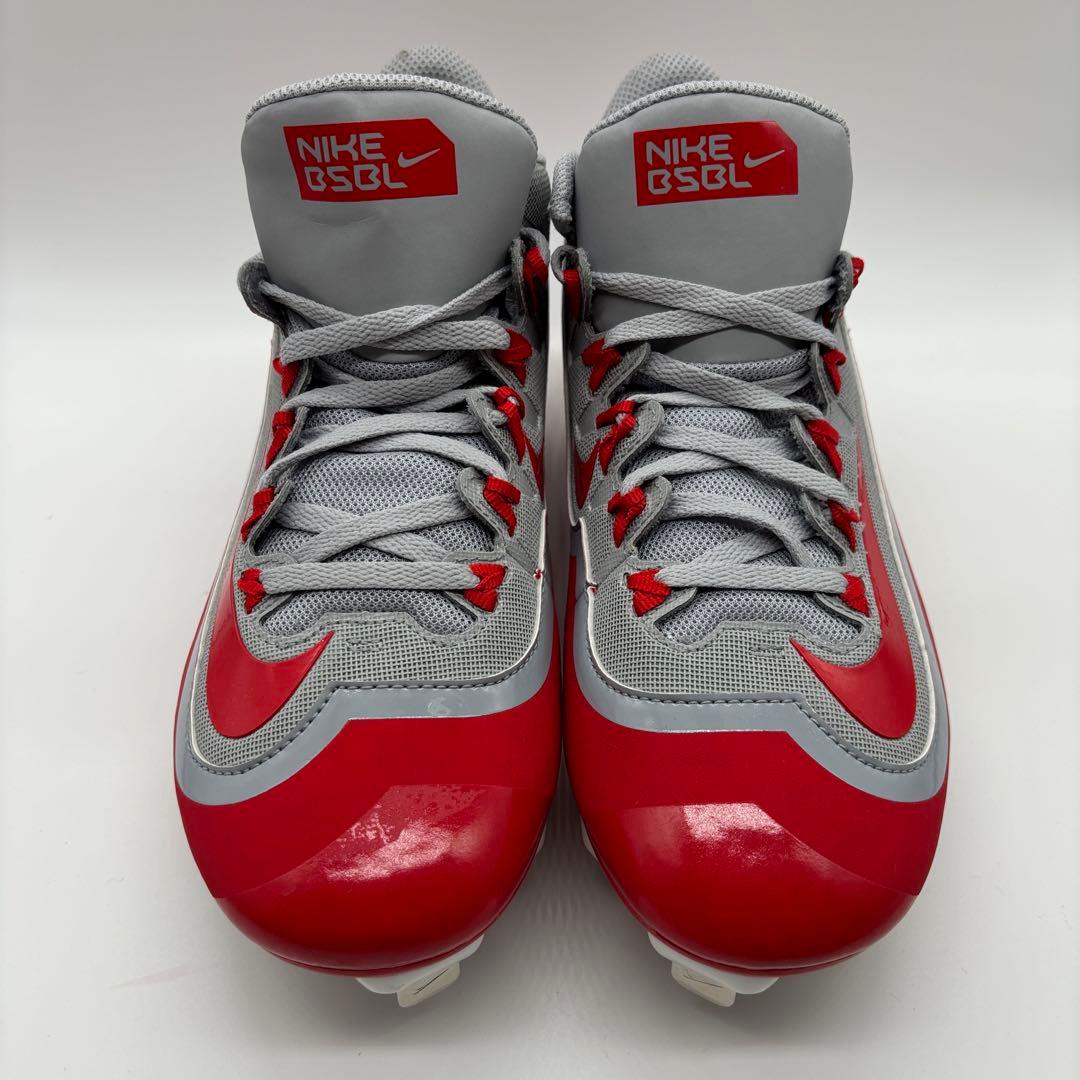 NIKE 野球 スパイク 金具 レッド グレー 赤 27㎝ ローカット 軽量