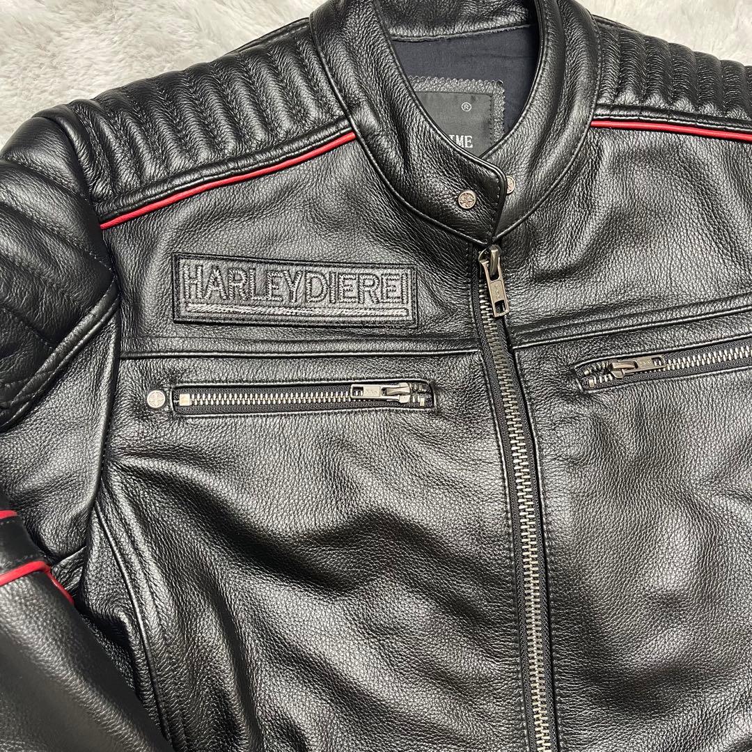 HARLEYDIEREI 牛革レザー ライダースジャケット スカル刺繍入り - メルカリ