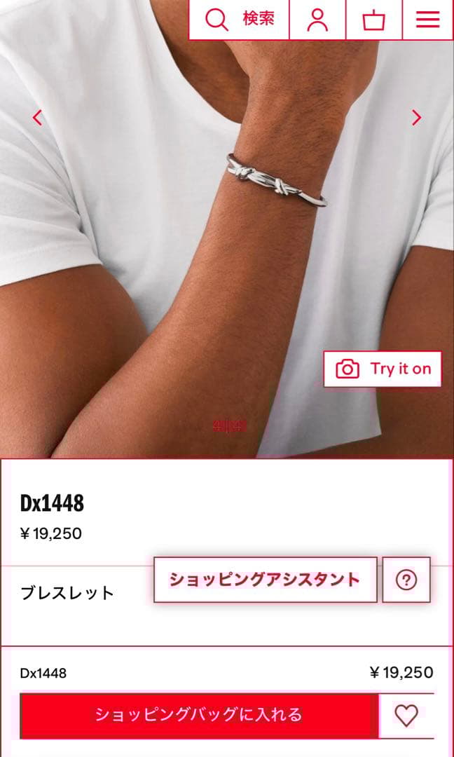 限定値下げ】DIESEL ノットデザイン シルバー バングル