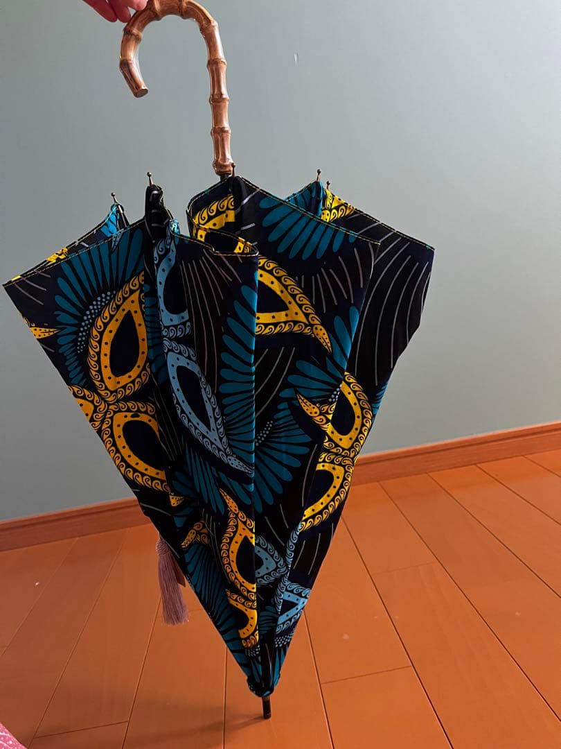 870】アフリカン 日傘 タッセル付き