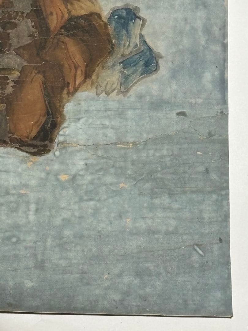 不動明王像」江戸時代初期〜中期頃筆 1枚|真言宗 仏画 仏教美術和本浮