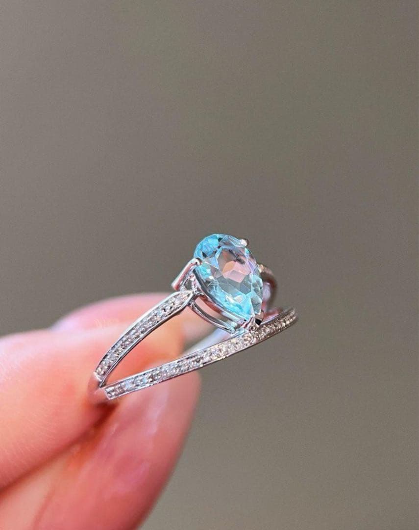 ブランド 品 通販ファッション - 天然ダイヤモンド付きアクアマリン