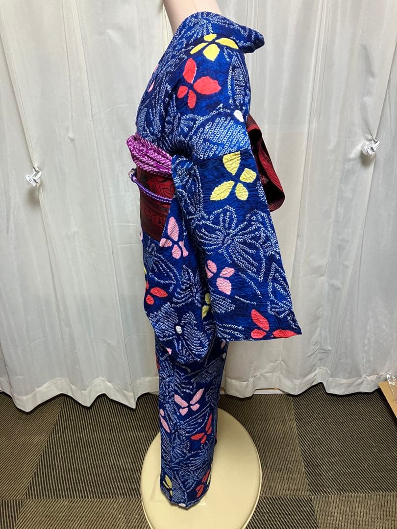 ち*ん様 オークション有松鳴海総絞り浴衣のみ157±5瑠璃色