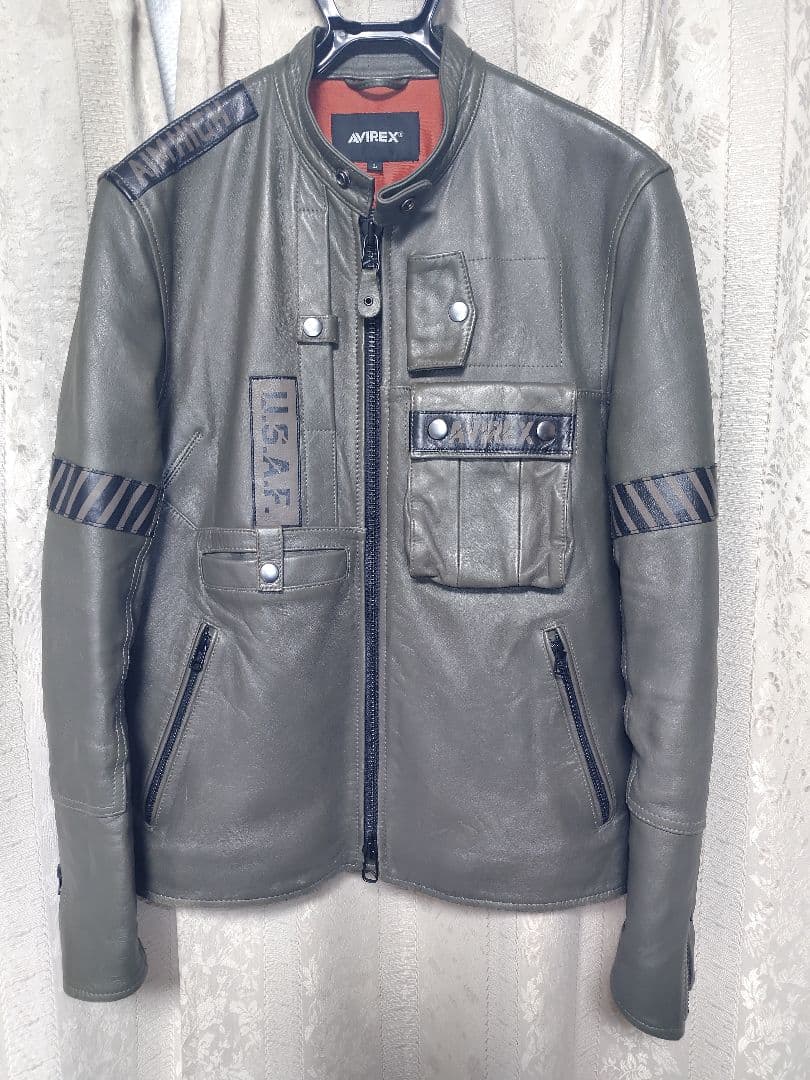 AVIREX レザージャケット 美品 シングルライダース 羊革 L AVIREX（アヴィレックス） Retro Grade レトログレード モーター