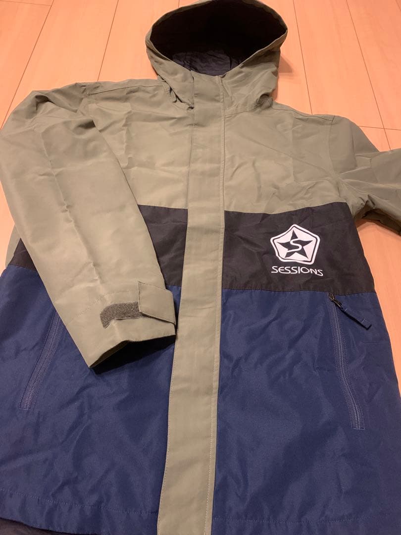 SESSIONS フード付きジャケット オリーブグリーン/ネイビー ウィンター