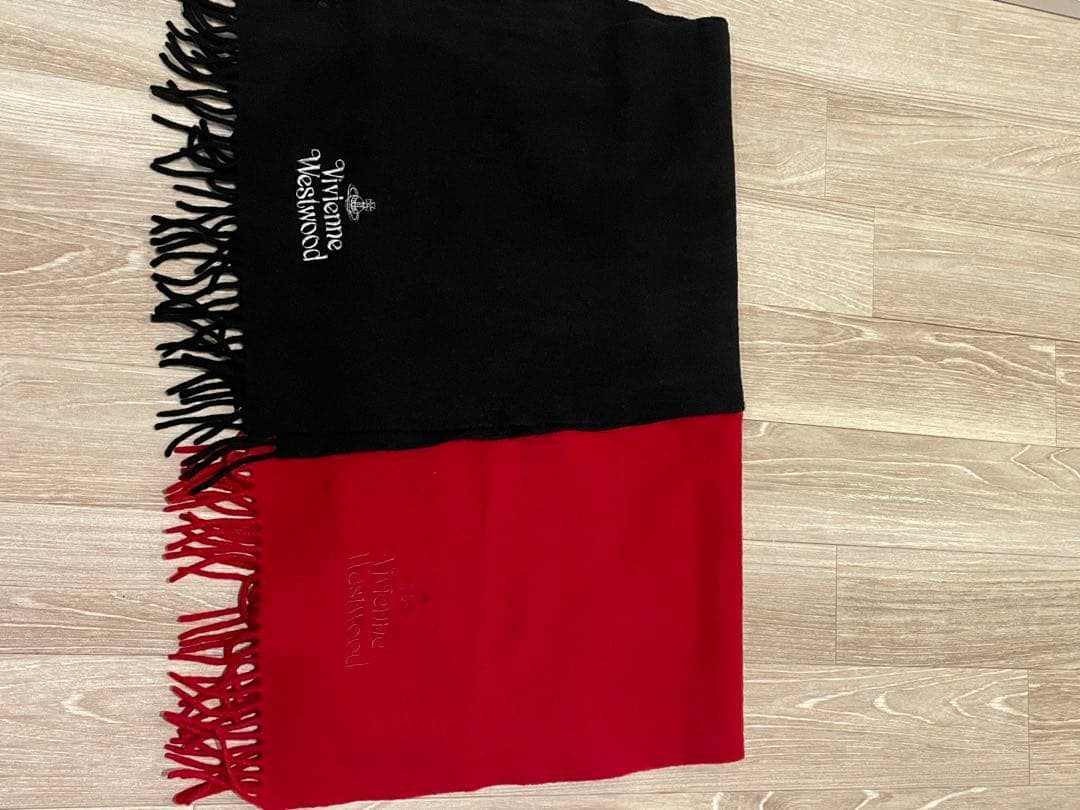 Vivienne Westwood 黒 赤マフラーセット ヴィヴィアンウエストウッド マフラー レディース Vivienne Westwood