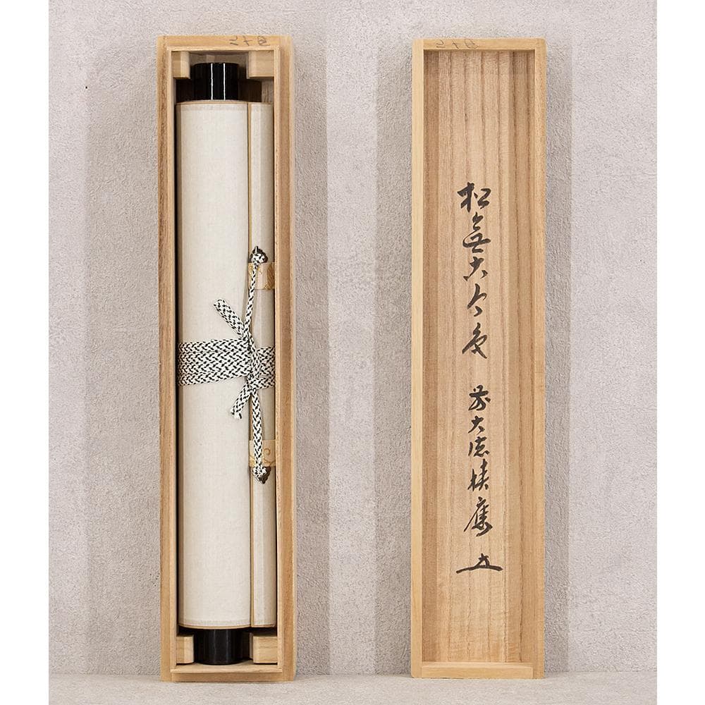 掛軸 茶掛 一行書 福本積應「松無古今色」共箱 大徳寺派 招春寺・宝