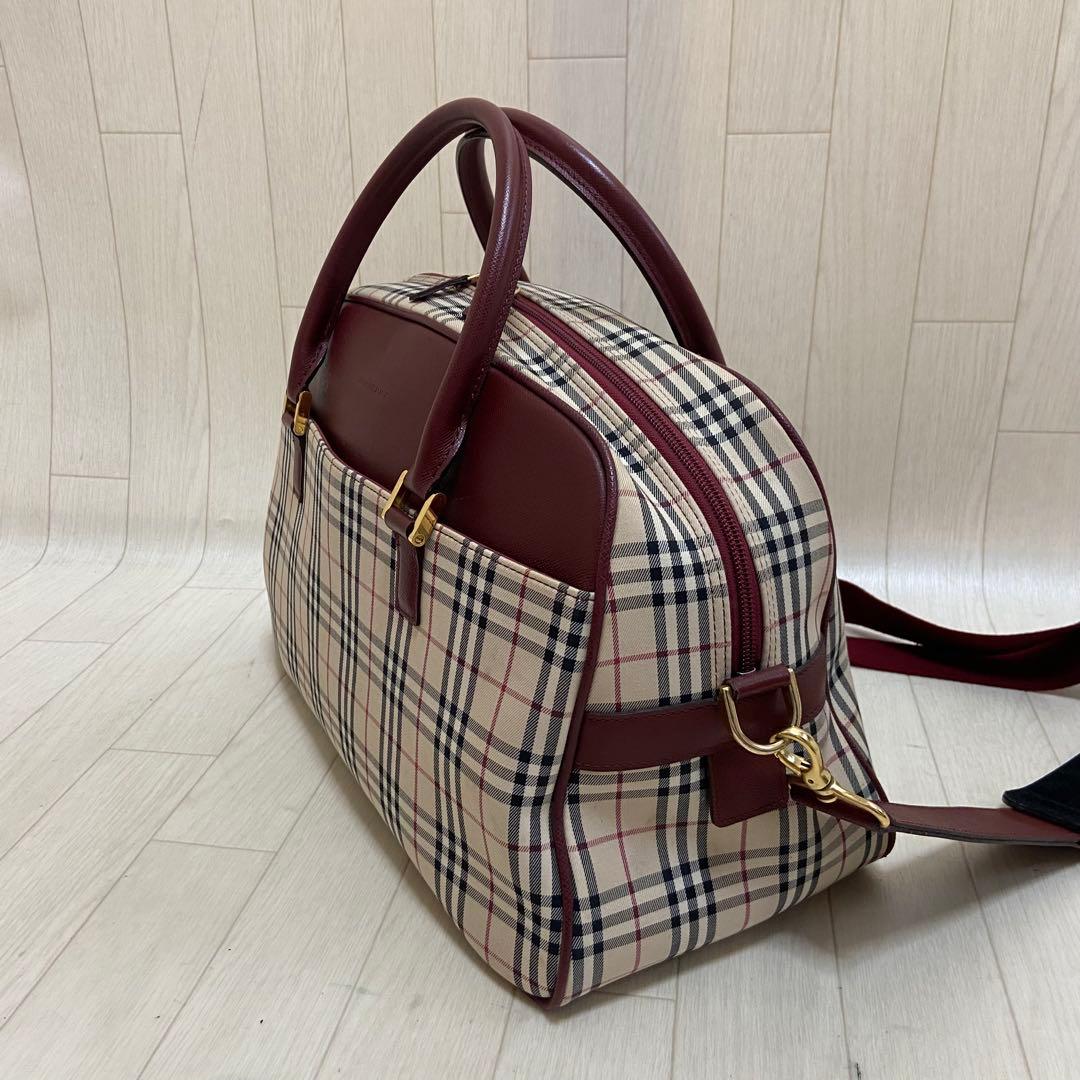 鑑定済み】BURBERRY バーバリー ボストンバッグ ノバチェック 大容量
