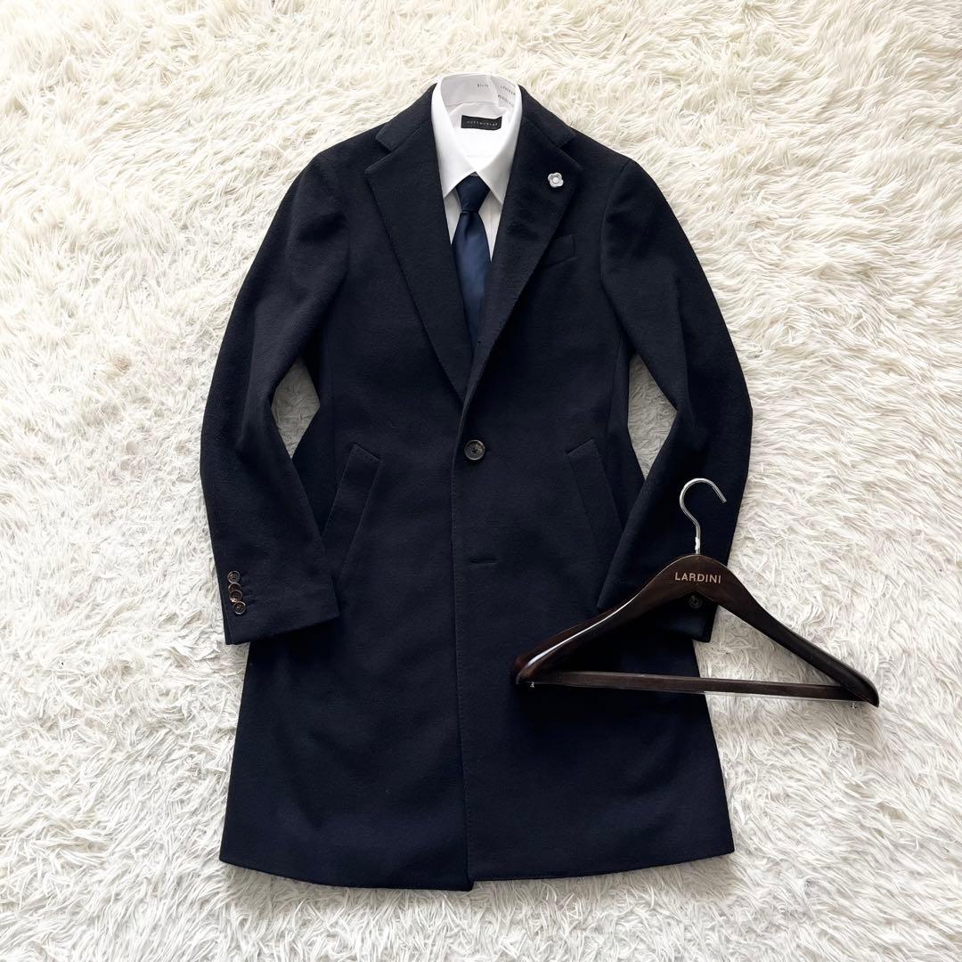 LARDINI チェスターコート ネイビー/サイズ42