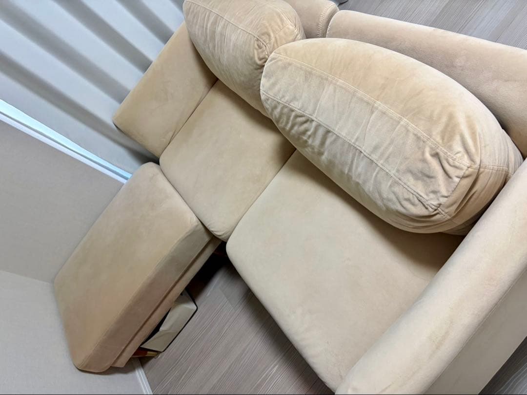 2022年購入】ベージュソファ2Pたのメル便発送 オットマンは別売