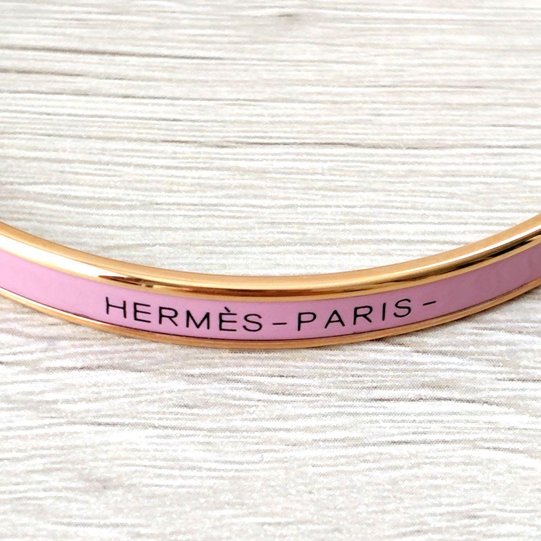 HERMES　エナメルブレスレット《ユニ》ローズ・ボーテ　サイズS　バングル