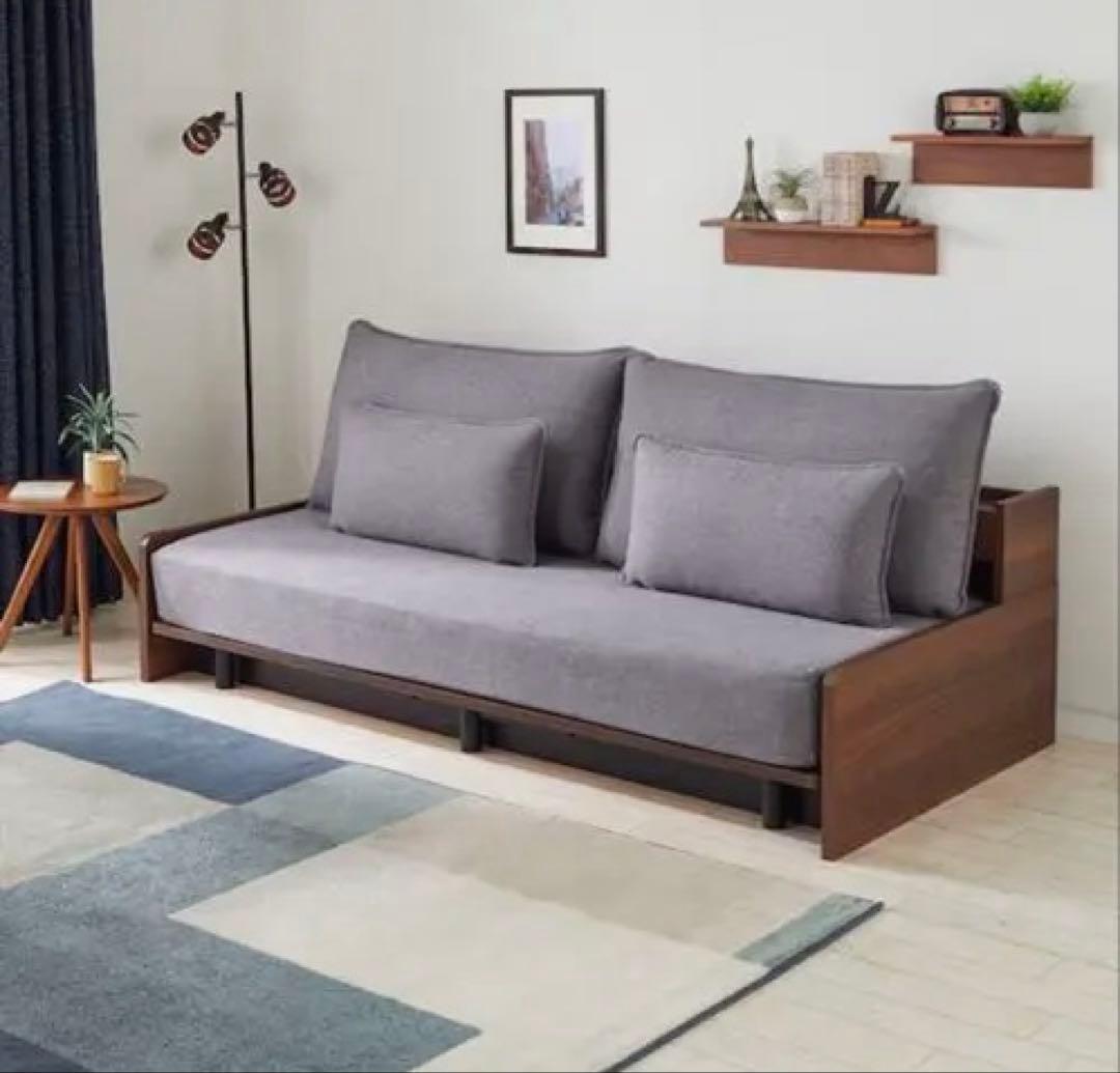 ニトリ ソファベッド 3WAY シングル対応／ミドルブラウン - メルカリ