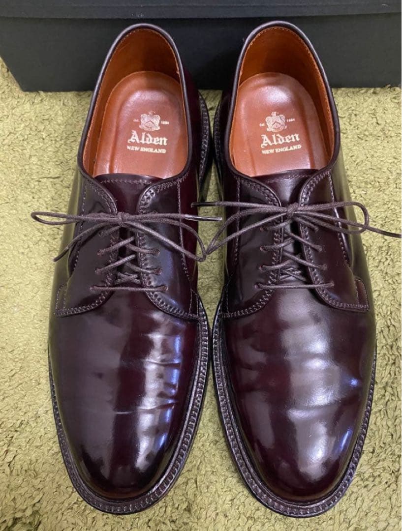 Alden 990 コードバン 8 1/2 D 中古・古着通販】ALDEN (オールデン) 990コードバンプレーントゥ