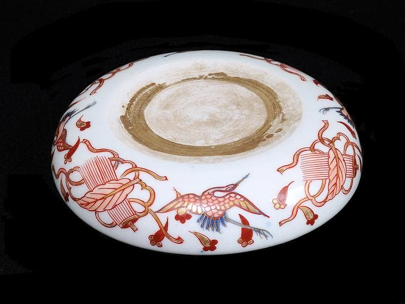 大聖寺伊万里 金襴手 鶴に吉祥紋の図 5寸半皿 041AS-CAl - メルカリ