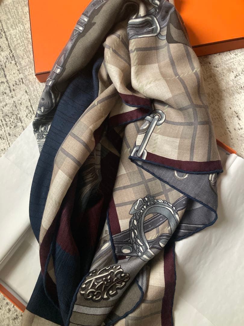 HERMES✨エルメス カレH100 《シュヴァル パンク》カシミアシルク