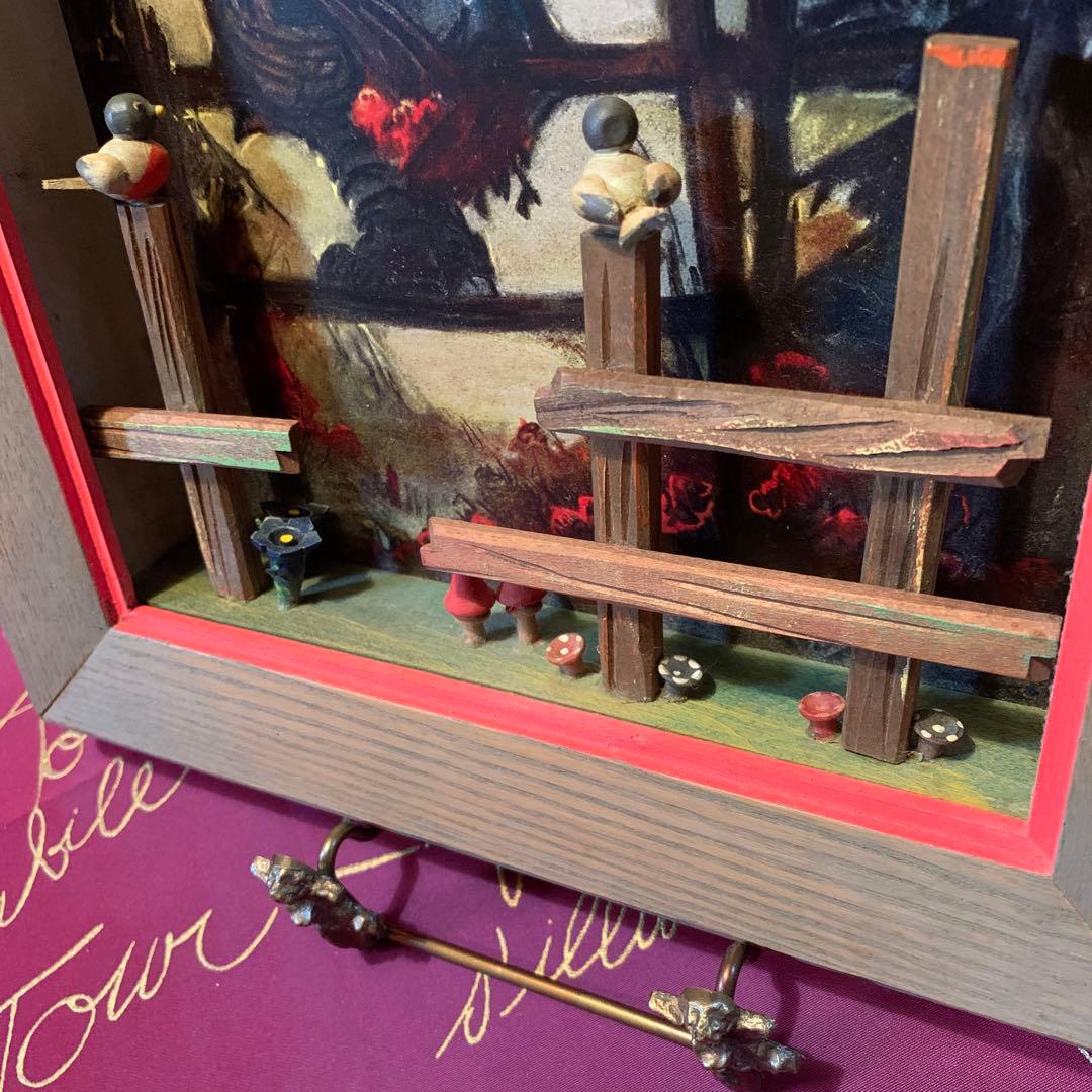 アンリ人形 ビンテージのちょとレアな大型な手作りボックス型額