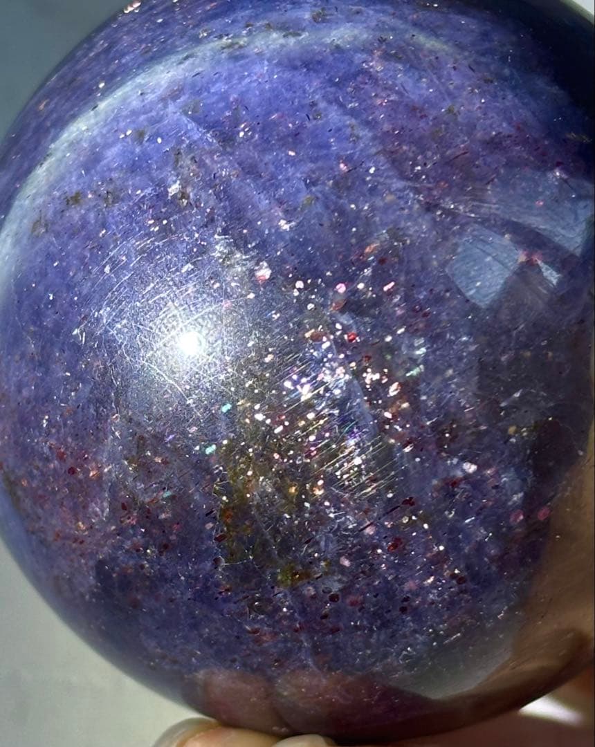 《大型アイオライト》深藍の奥行き　存在感スフィア　丸玉　希少　ブラットショット