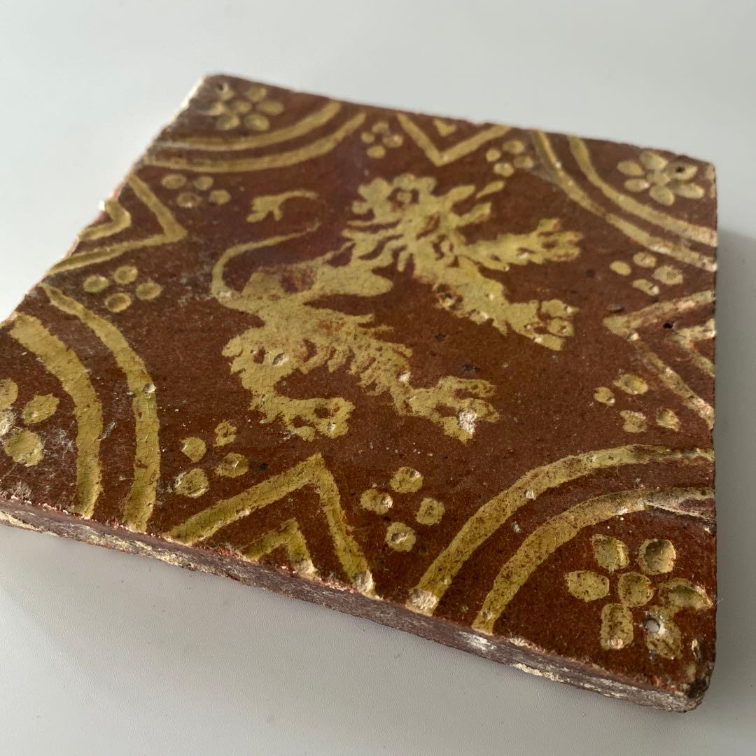 獅子図 タイル オランダ 古道具坂田 民藝 民芸 骨董 アンティーク デルフト