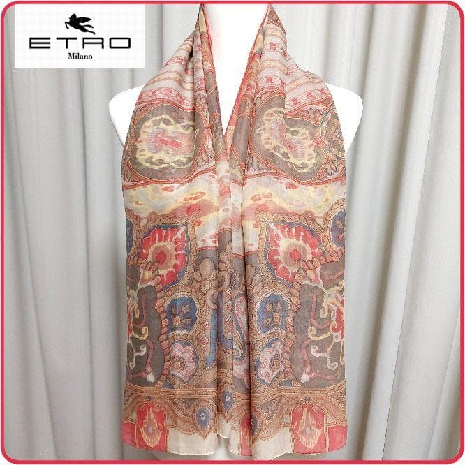 hasamiage様専用◇美品 エトロ 大判ストール シルク シフォン ショール
