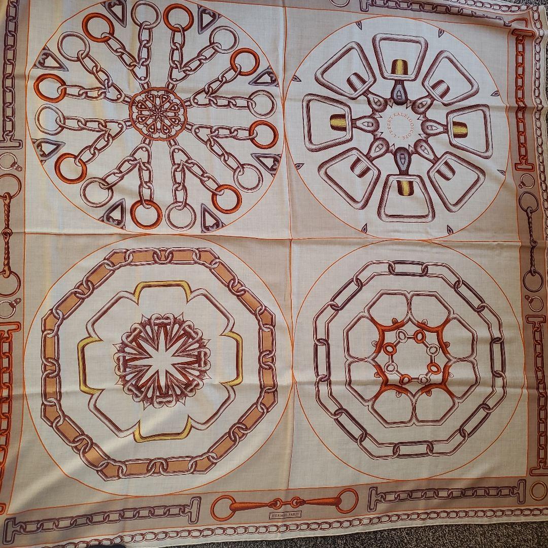 《最終価格　箱なし》エルメス　カレジュアン　カシミアシルク140 カレイドスコー