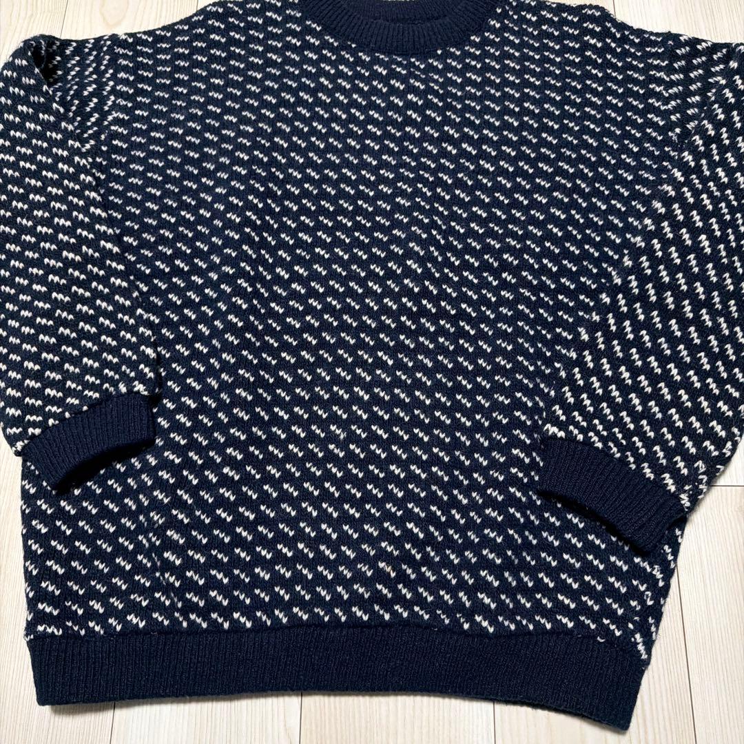 ボ*ン様 極上　超希少　70s XL バーズアイニット　L.L.BEAN ネイビ