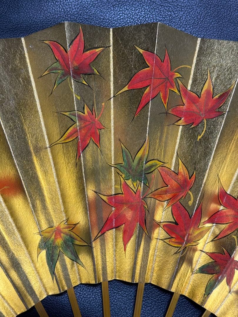 扇子　33.5cm 十松屋福井扇舗　金　紅葉　仕舞扇　能楽　着物
