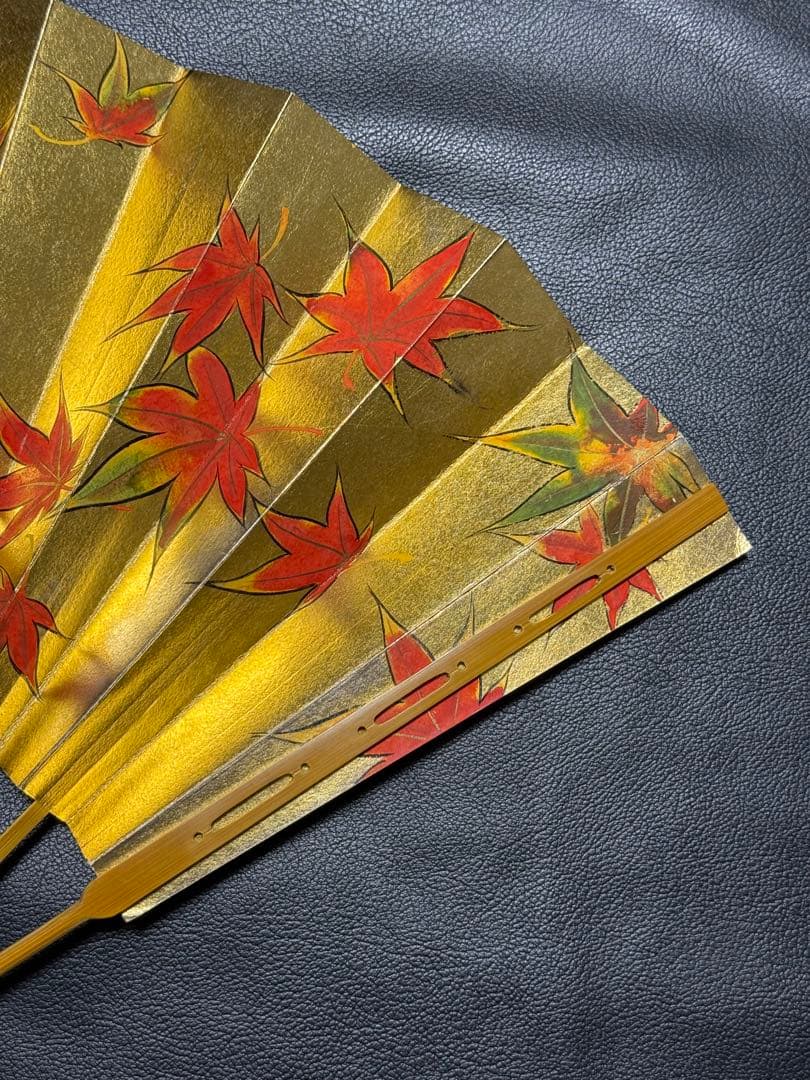 扇子　33.5cm 十松屋福井扇舗　金　紅葉　仕舞扇　能楽　着物