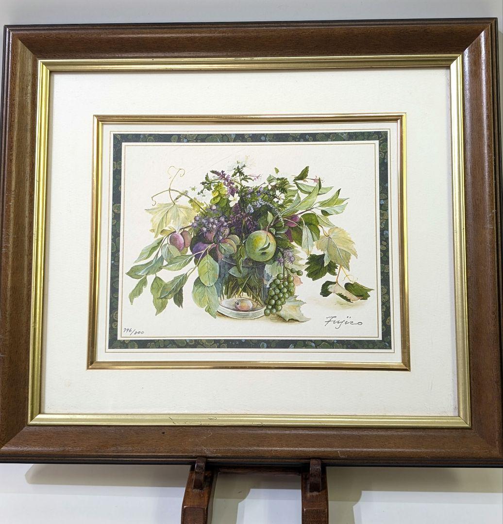 真作 橋本不二子「ハーベストジョイ」リトグラフ 版画 絵画 証明書付 木製額 橋本不二子 絵画(ダイヤモンド・スクリーニング)+版画/シルク