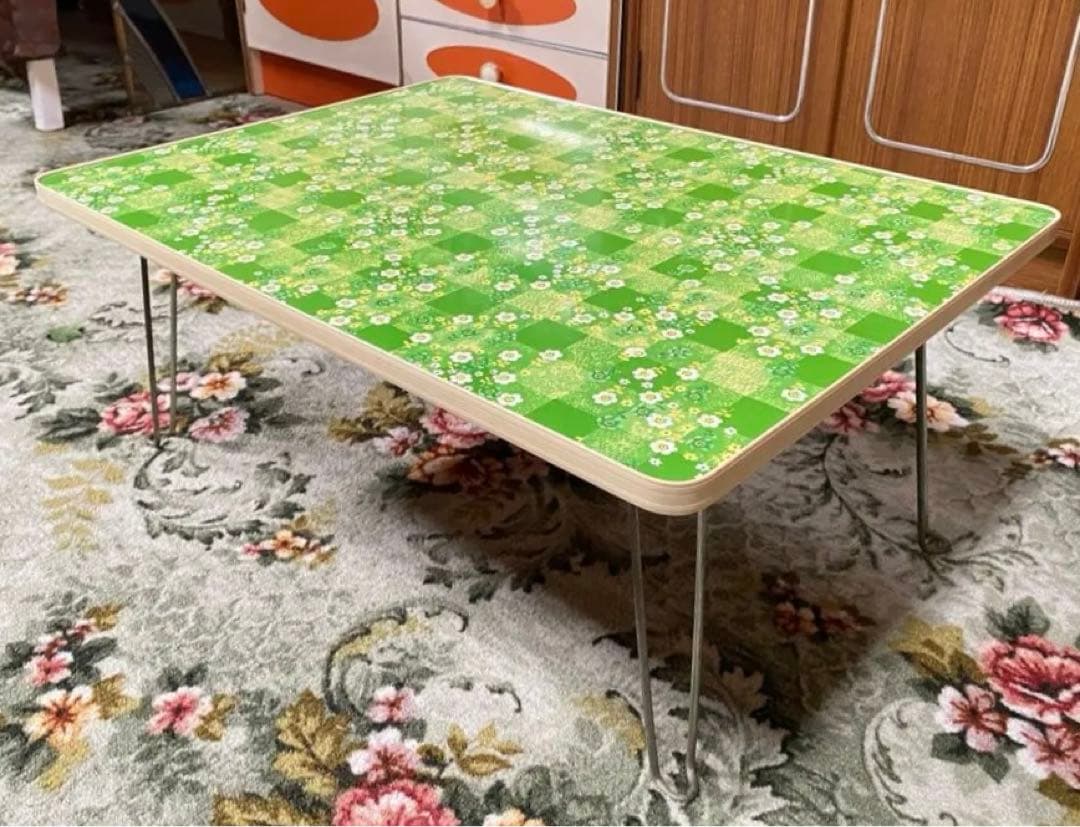 花柄 折りたたみテーブル インテリア 昭和レトロ レトロポップ