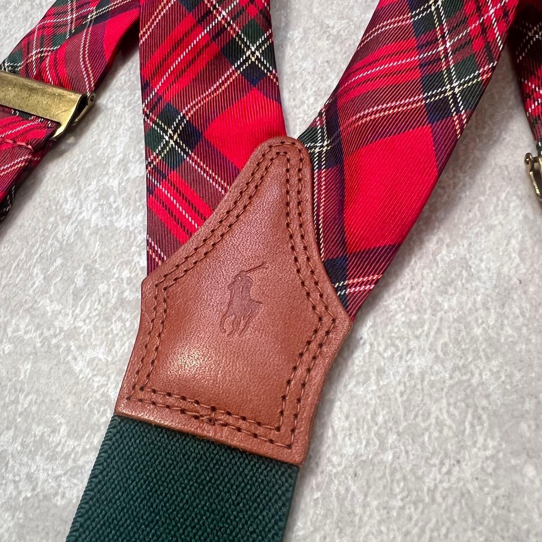 極美品】ポロラルフローレン USA製 サスペンダー タータンチェック