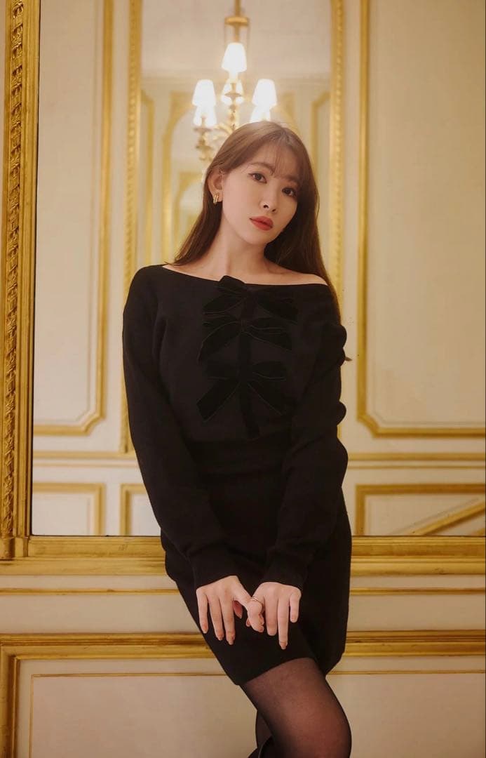 美品 herlipto Simone Knit Mini Dress ワンピース Simone Knit Mini Dress（ワンピース）｜Her lip to（ハーリップトゥー