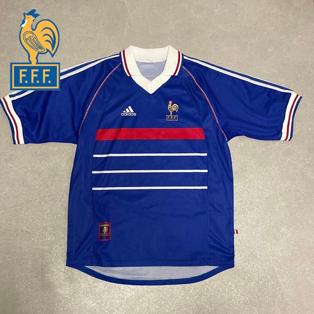 フランス代表ユニフォーム adidas 98年フランスW杯サッカーシャツLサイズ FRANCE 1998 2000 WORLD CUP HOME FOOTBALL SHIRT JERSEY ADIDAS