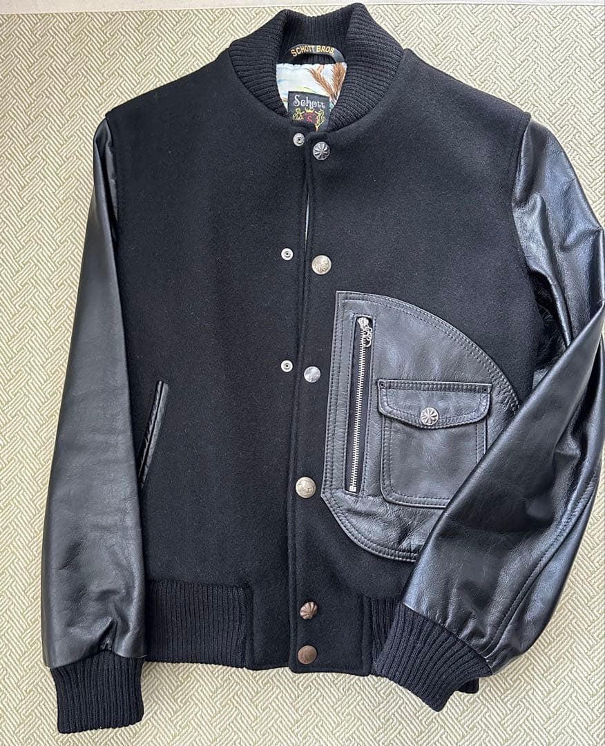 【新品同様】ロンハーマンRonHerman✖️Schottショット スタジャン 美品 Schott ショット × Ron Herman ロンハーマン Dポケット 袖レザー