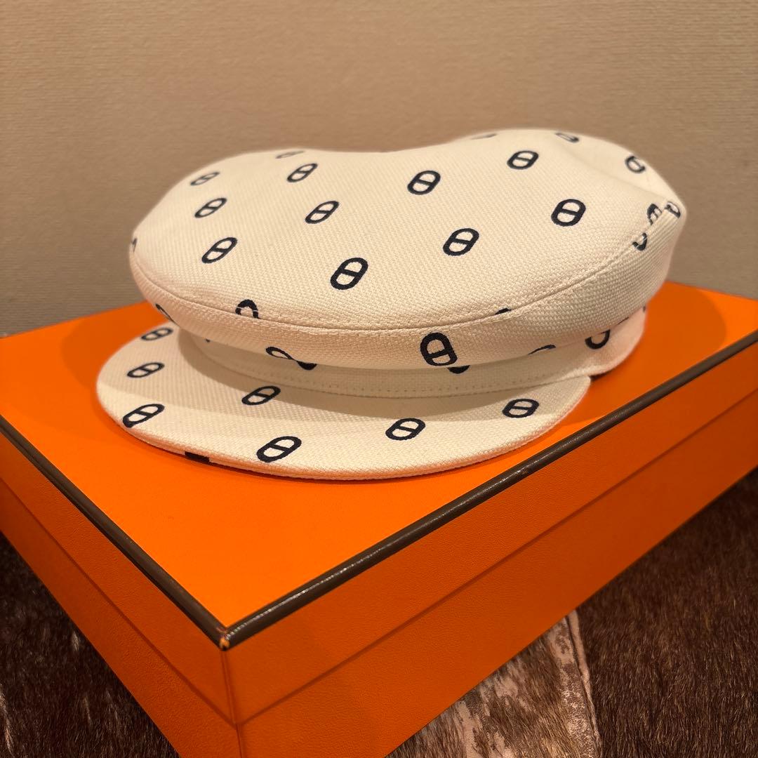 HERMES ベレー帽 57 HERMES エルメス ベレー帽 ロゴ 57 ウール ブラック ヴィンテージ