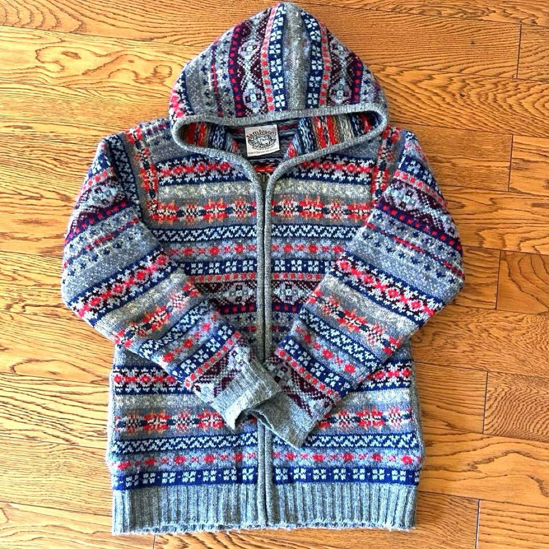 ジャミーソンズ Jamieson's フェアアイルジップアップニットパーカー