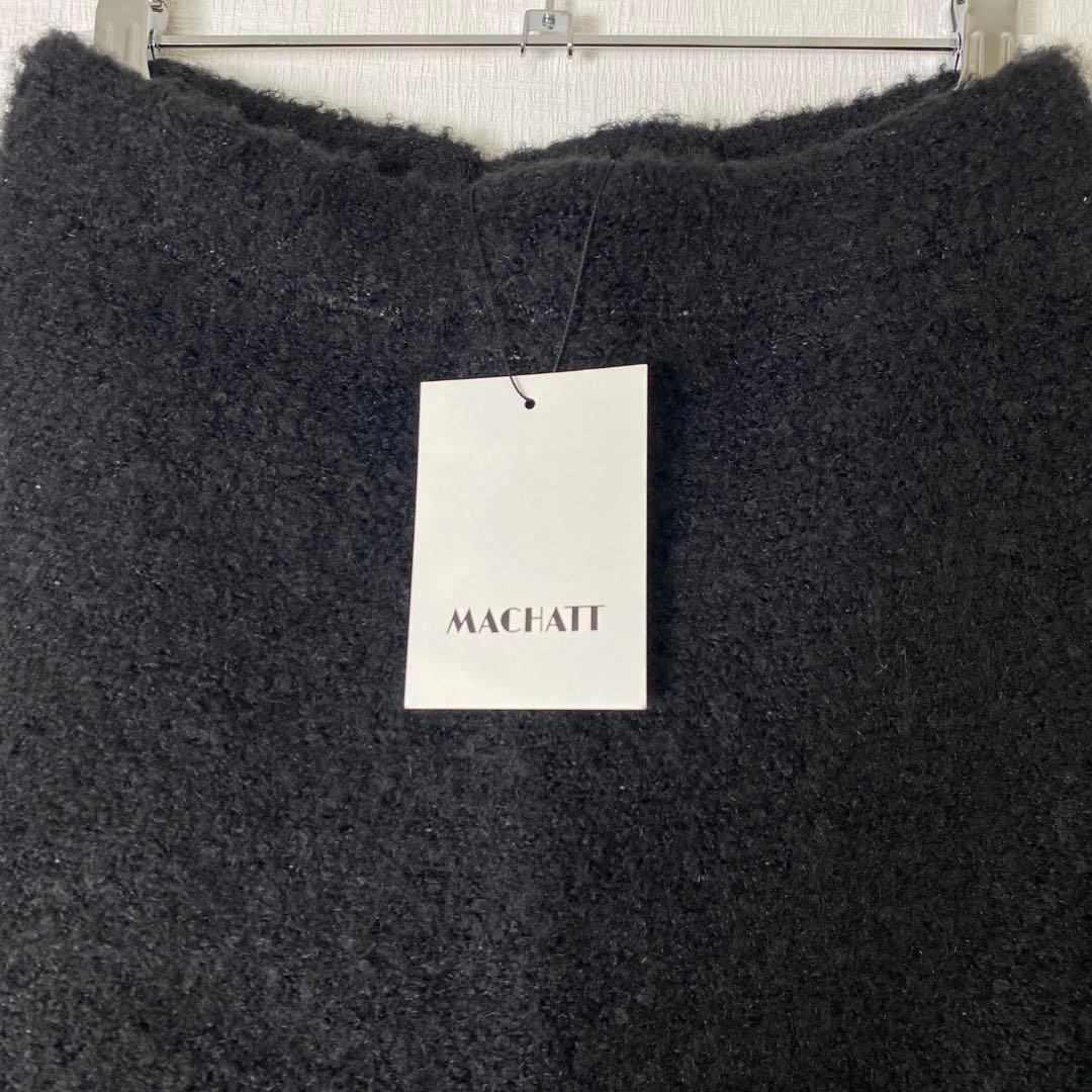 美品】MACHATT マチャット ブークレニットスカート ブラック タグ付き