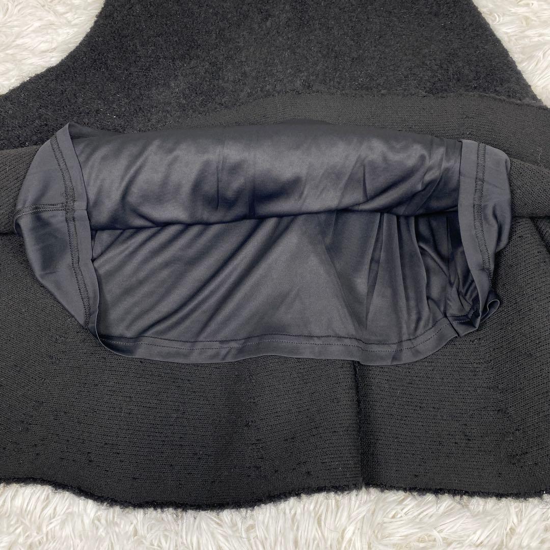 美品】MACHATT マチャット ブークレニットスカート ブラック タグ付き