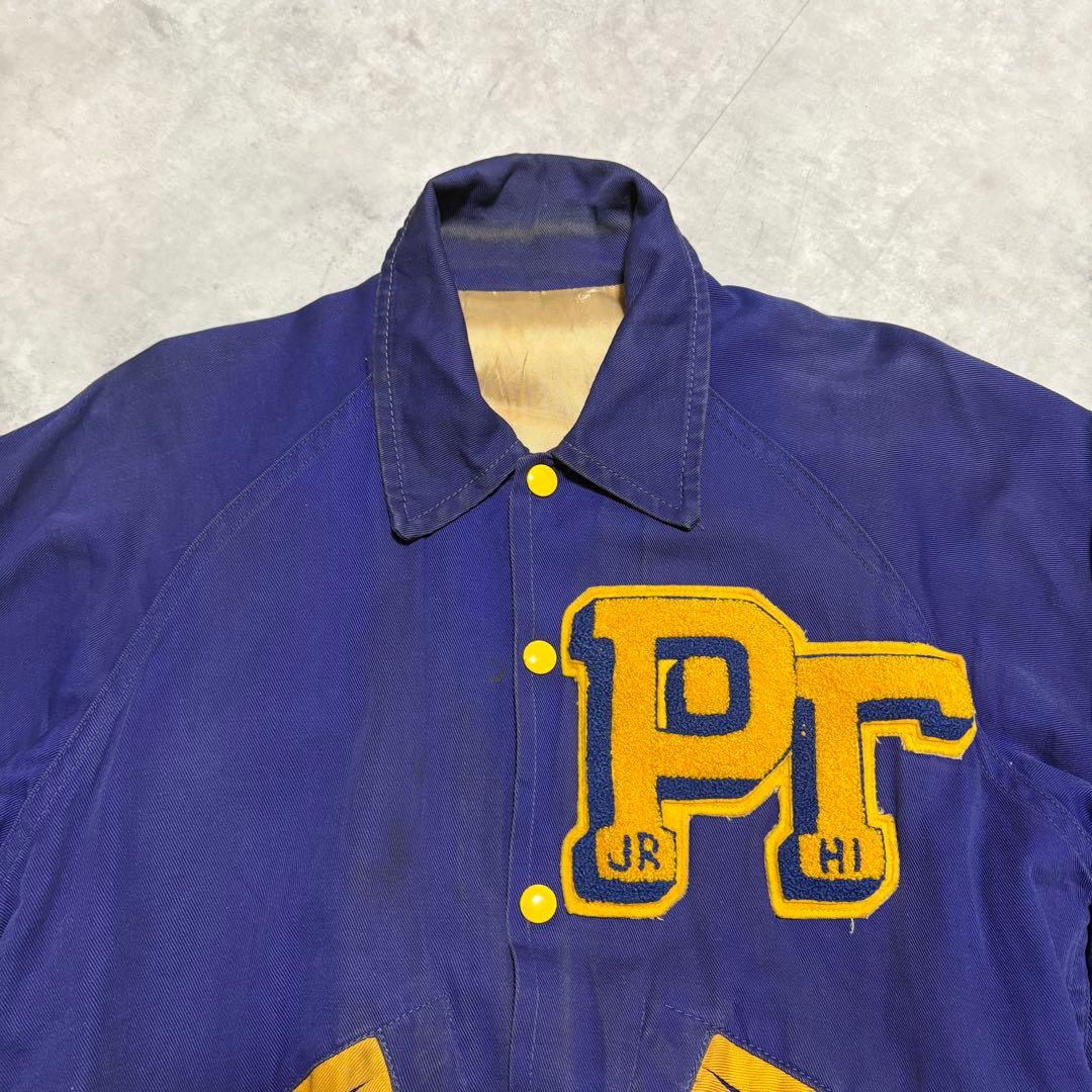 60s 70s vintage スタジャン 楽天市場】60s ヴィンテージ インディアンヘッド アームレザー ウール