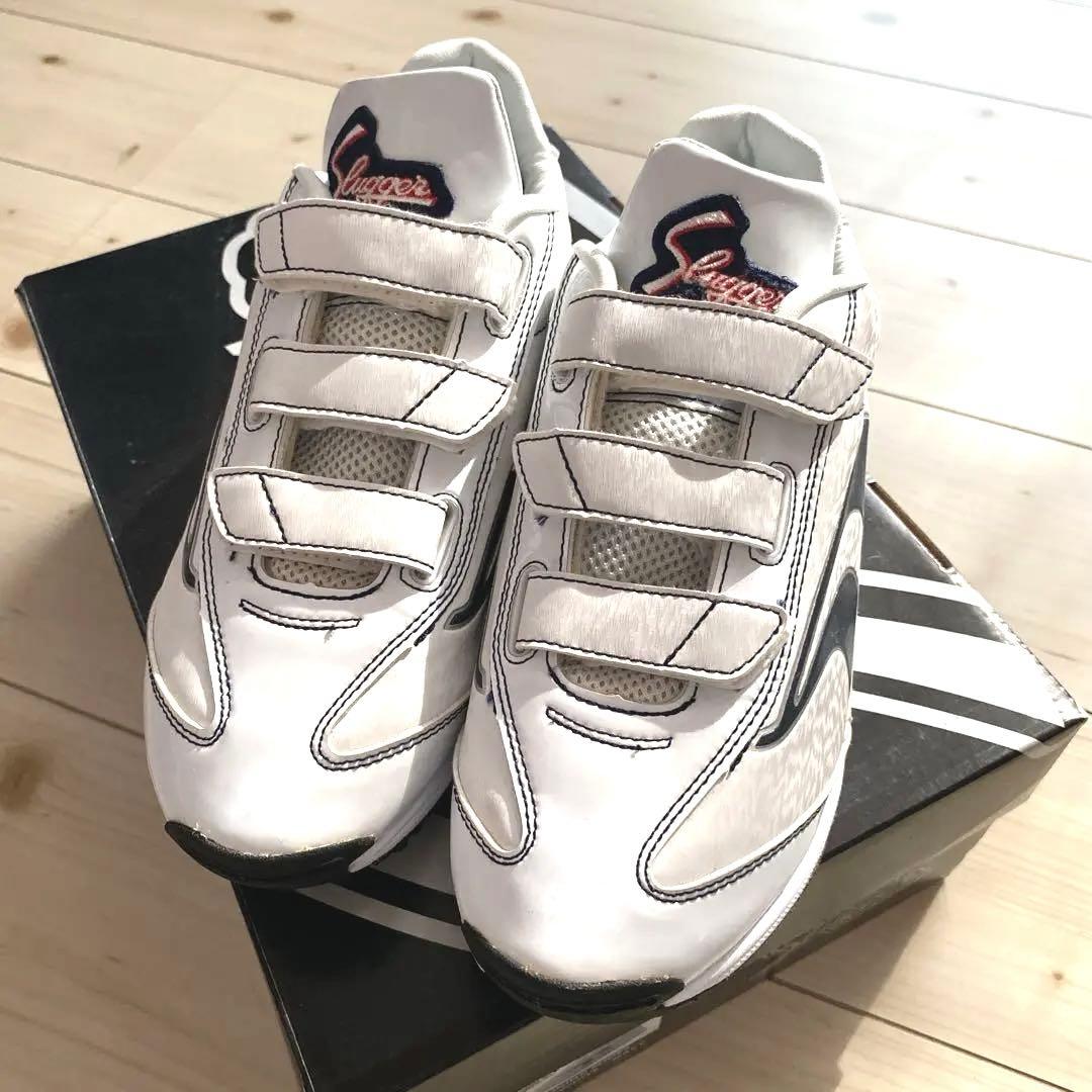 久保田スラッガー トレーニングシューズ ホワイト/ネイビー　25.0cm