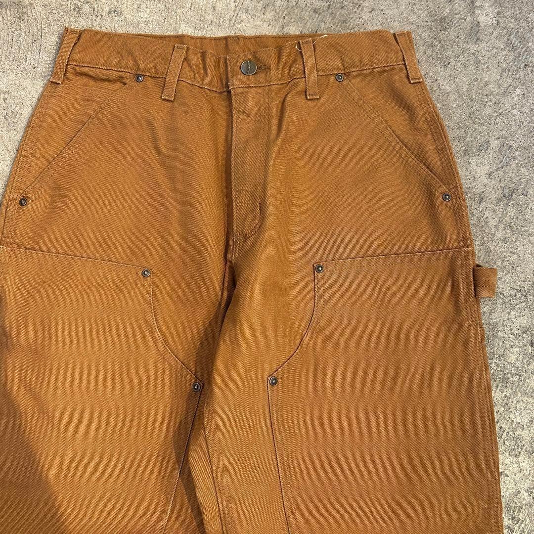 新品 カーハート B136 ウォッシュド ダック ダブルニー パンツ茶 W30