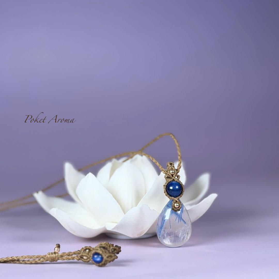 聖瑞』カイヤナイトシリカとカイヤナイトのマクラメペンダント